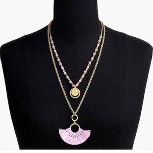 J. CREW Hand Knotted Tassel Necklace Vivid Lilac
